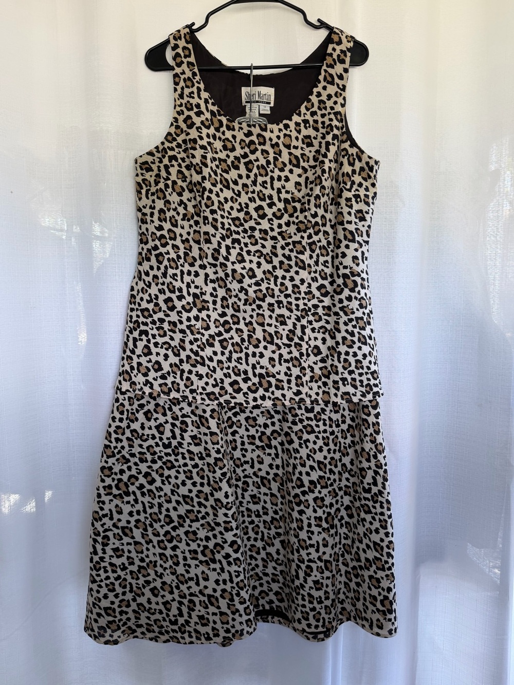 Vintage Sheri Martin Leopard Print 2 Piece Tank & Midi Skirt Set Size 14